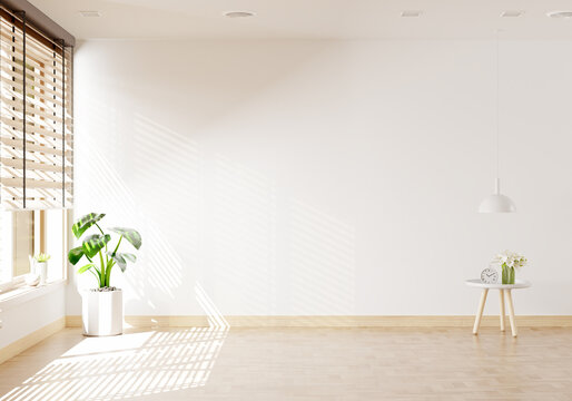 Blank living room interior with copy space, 3D rendering