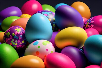 Fototapeta na wymiar Colorful easter eggs, Generative AI.