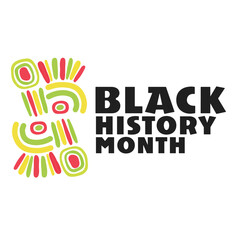 Template on white background, Black history month, minimalism