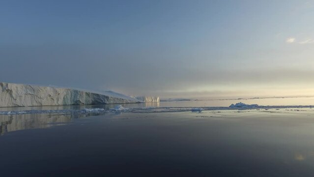 arctic icebergs in greenland, large glaciers