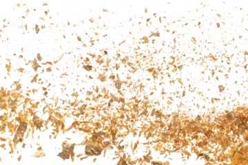 Gold (bronze) glitter shine piece of foil. Abstract light blink sparkle glow backgound.