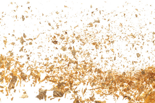 Gold (bronze) glitter shine piece of foil. Abstract light blink sparkle glow backgound.