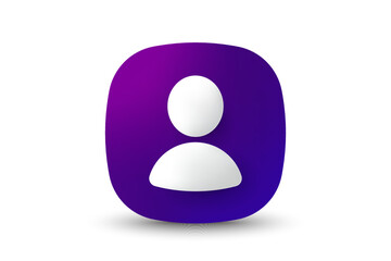 User profile 3d icon. Avatar or person button. Profile picture, portrait symbol. Neutral gender silhouette icon. 3d square button with avatar photo. Blank profile silhouette. Vector