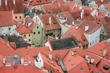 red roofs in the city old town