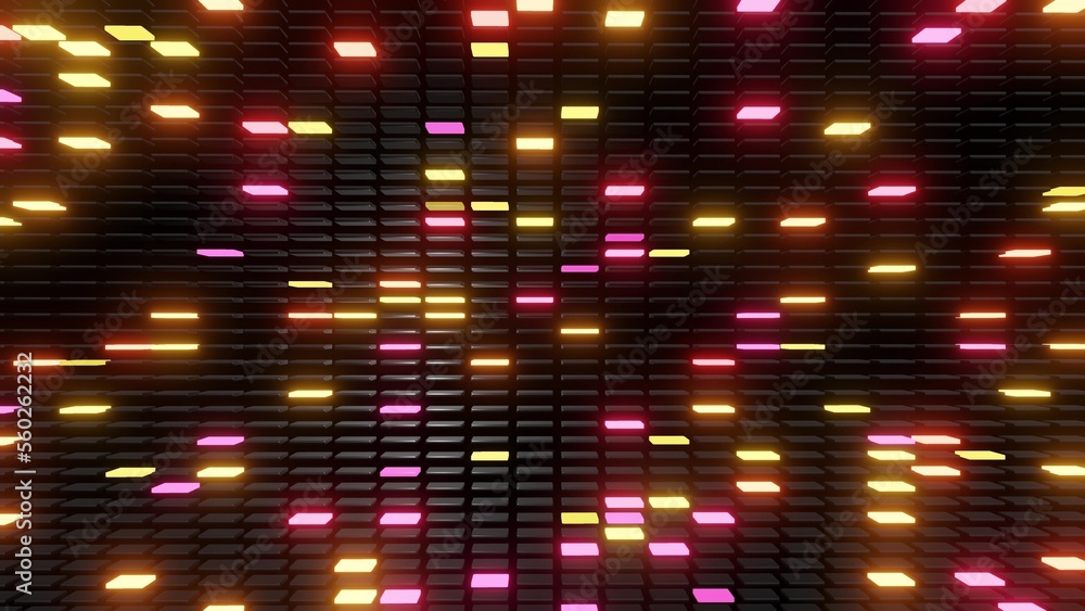 Poster 3d render. simple geometric background with colorful frames flashing like neon lights. creative colo
