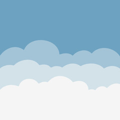 Cloud vector graphic design. A set of clouds illustration in the sky in blue silhouette