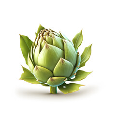 Obraz premium Fresh artichoke isolated on white background.