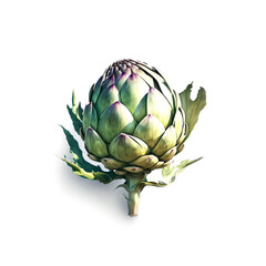 Fototapeta premium Fresh artichoke isolated on white background.