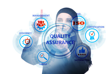 Businesswoman in quality assurance concept