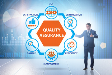 Businessman in quality assurance concept