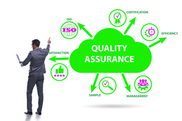 Businessman in quality assurance concept