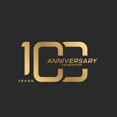 100 years anniversary celebration logotype with modern elegant number