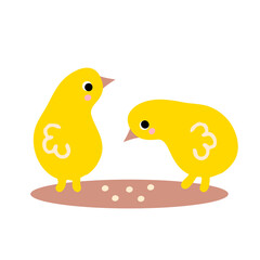 Easter chickens collection for t-shirts, postcards, stickers and print. Trendy minimalism design. Flat style vector illustration.