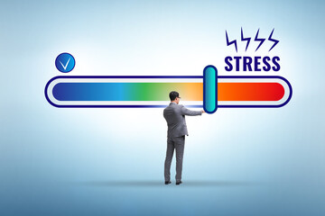 Concept of stress meter with businessman