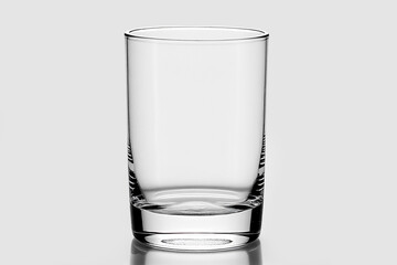 Empty glass for water, juice or milk on white isolated background.