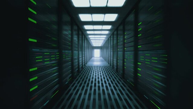 IT engineering, rack servers in the modern data center.	

