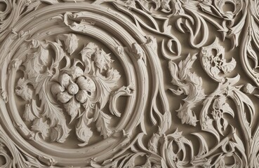 White wooden textures with decorative carving and fine detailing - Luxurious White Wood