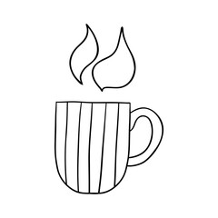 Png line object . Coffee illustration. Mugs and cups. Capuccino, latte, americano