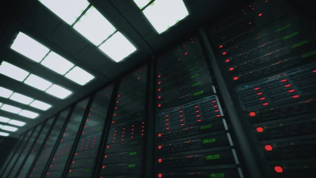 IT engineering, rack servers in the modern data center.	
