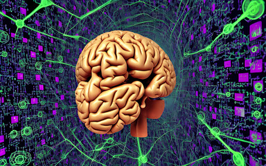  Series of Generative AI Human Brain, Brain Cells, neural network
