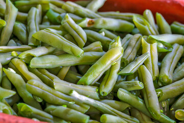 Tray of cooked pod salad