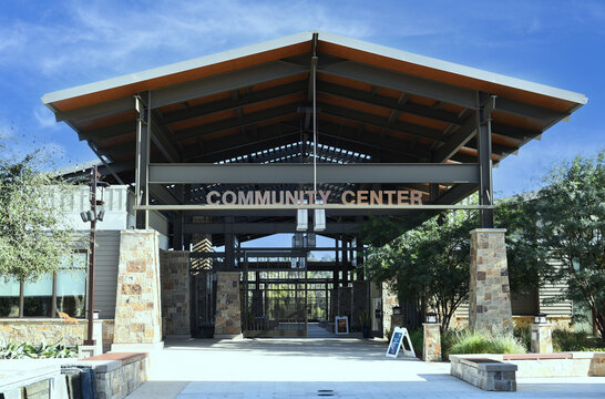 LAKE FOREST, CALIFORNIA - 8 JAN 2023: The Community Center building in the Civic Center.