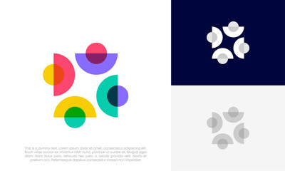 Community people, social community, human family logo abstract design vector