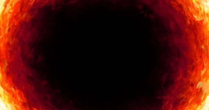 Animated background of fiery flames coiling around the screen