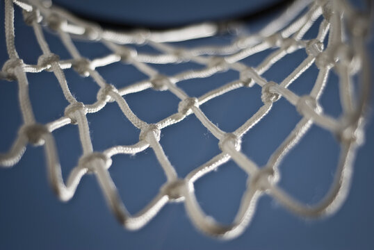 Detail of a basketball net.