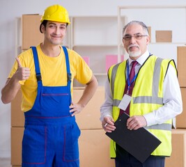 Professional movers doing home relocation