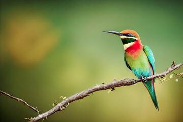 Obraz premium Rainbow bee eater bird ,made with Generative AI