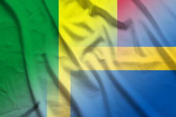 Mali and Sweden national flag transborder relations SWE MLI