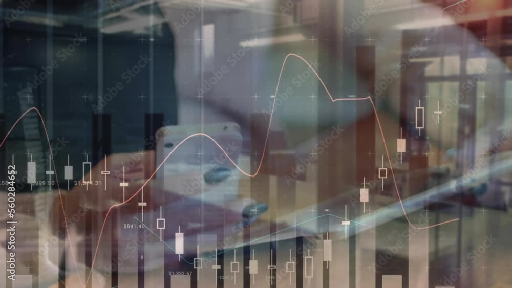 Poster animation of data processing over hands using tablet