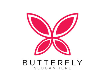 Colorful butterfly logo. Overlay transparent sheets style.