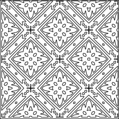 Stylish texture with figures from lines.
Abstract geometric black and white pattern for web page, textures, card, poster, fabric, textile. Monochrome graphic repeating design. 