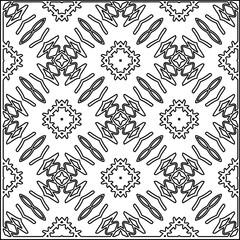 
Stylish texture with figures from lines.
Abstract geometric black and white pattern for web page, textures, card, poster, fabric, textile. Monochrome graphic repeating design. 