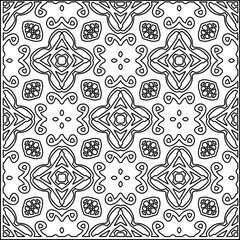 
Stylish texture with figures from lines.
Abstract geometric black and white pattern for web page, textures, card, poster, fabric, textile. Monochrome graphic repeating design. 