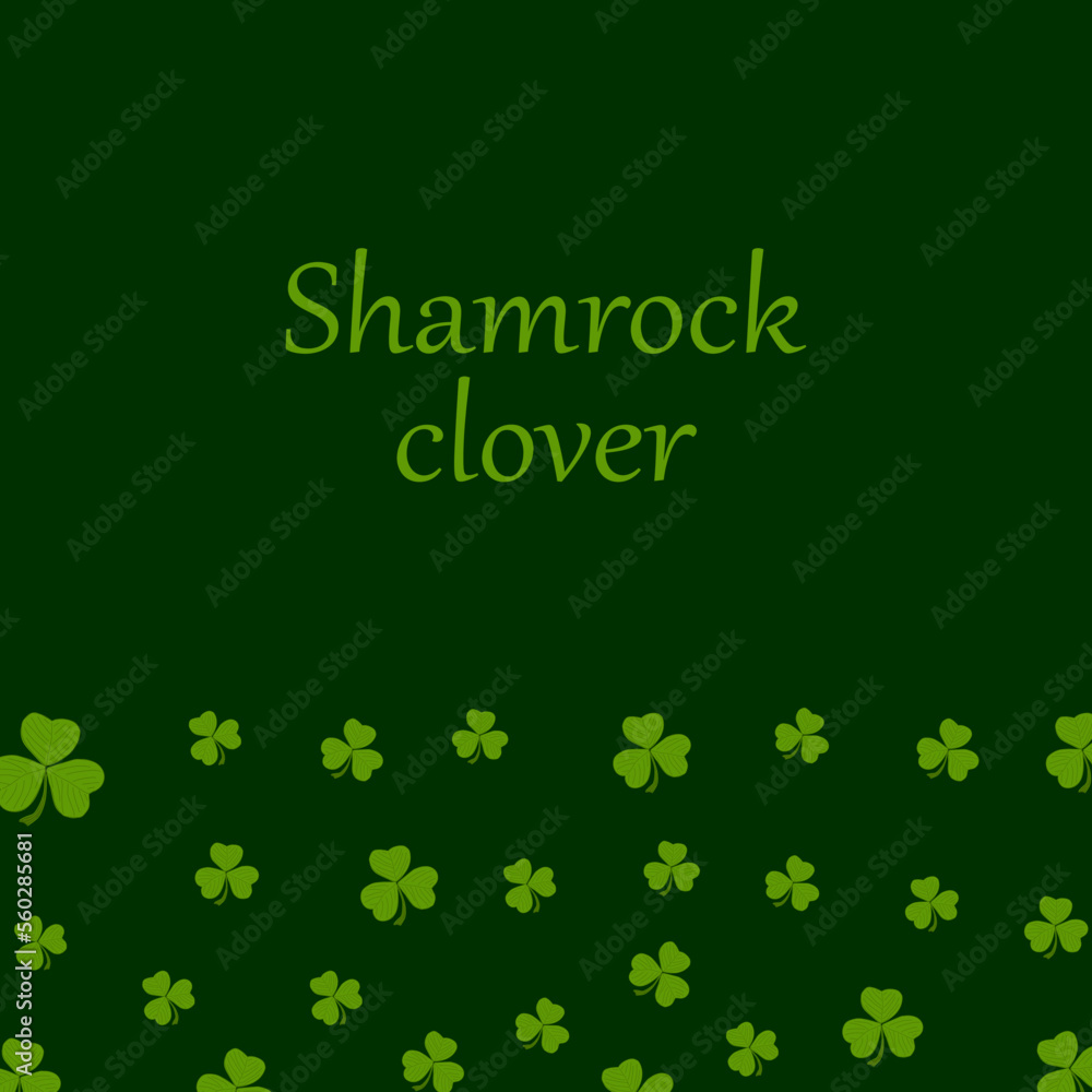 Poster shamrock clover template banner. background with shamrock clover. leaf design with shamrock clover. 