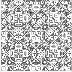 
Stylish texture with figures from lines.
Abstract geometric black and white pattern for web page, textures, card, poster, fabric, textile. Monochrome graphic repeating design. 