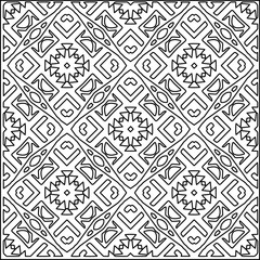 
Stylish texture with figures from lines.
Abstract geometric black and white pattern for web page, textures, card, poster, fabric, textile. Monochrome graphic repeating design. 