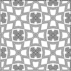 Stylish texture with figures from lines.
Abstract geometric black and white pattern for web page, textures, card, poster, fabric, textile. Monochrome graphic repeating design. 