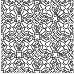 Stylish texture with figures from lines.
Abstract geometric black and white pattern for web page, textures, card, poster, fabric, textile. Monochrome graphic repeating design. 