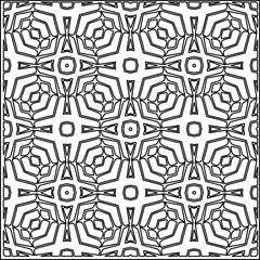 Stylish texture with figures from lines.
Abstract geometric black and white pattern for web page, textures, card, poster, fabric, textile. Monochrome graphic repeating design. 