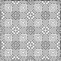 Stylish texture with figures from lines.
Abstract geometric black and white pattern for web page, textures, card, poster, fabric, textile. Monochrome graphic repeating design. 