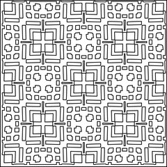 Stylish texture with figures from lines.
Abstract geometric black and white pattern for web page, textures, card, poster, fabric, textile. Monochrome graphic repeating design. 