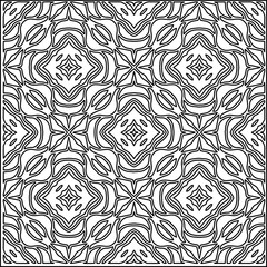 Stylish texture with figures from lines.
Abstract geometric black and white pattern for web page, textures, card, poster, fabric, textile. Monochrome graphic repeating design. 