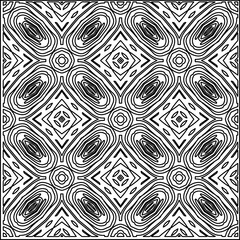Stylish texture with figures from lines.
Abstract geometric black and white pattern for web page, textures, card, poster, fabric, textile. Monochrome graphic repeating design. 