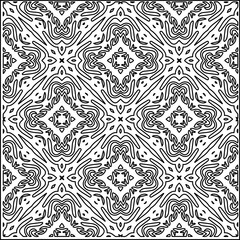 Stylish texture with figures from lines.
Abstract geometric black and white pattern for web page, textures, card, poster, fabric, textile. Monochrome graphic repeating design. 