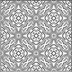 Stylish texture with figures from lines.
Abstract geometric black and white pattern for web page, textures, card, poster, fabric, textile. Monochrome graphic repeating design. 
