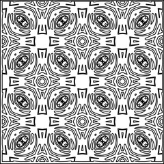 Stylish texture with figures from lines.
Abstract geometric black and white pattern for web page, textures, card, poster, fabric, textile. Monochrome graphic repeating design. 